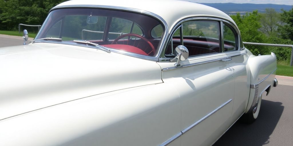 Preserved classic car with original paint and chrome details.
